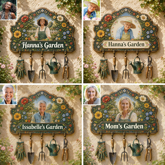 Love Gardening, Gardening Lovers Gift - Personalized Gardening Custom Shaped Hanging Rack