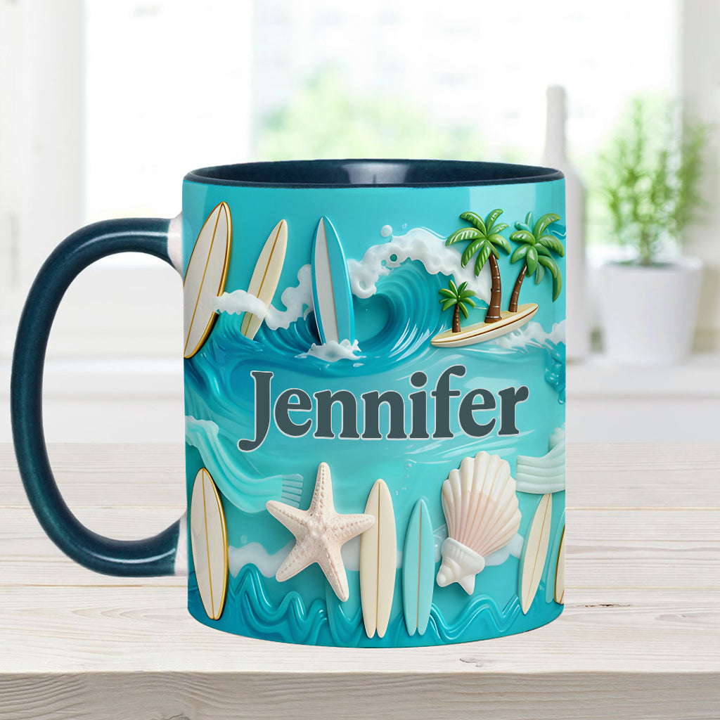 Love Surfing - Personalized Surfing Accent Mug & Coaster