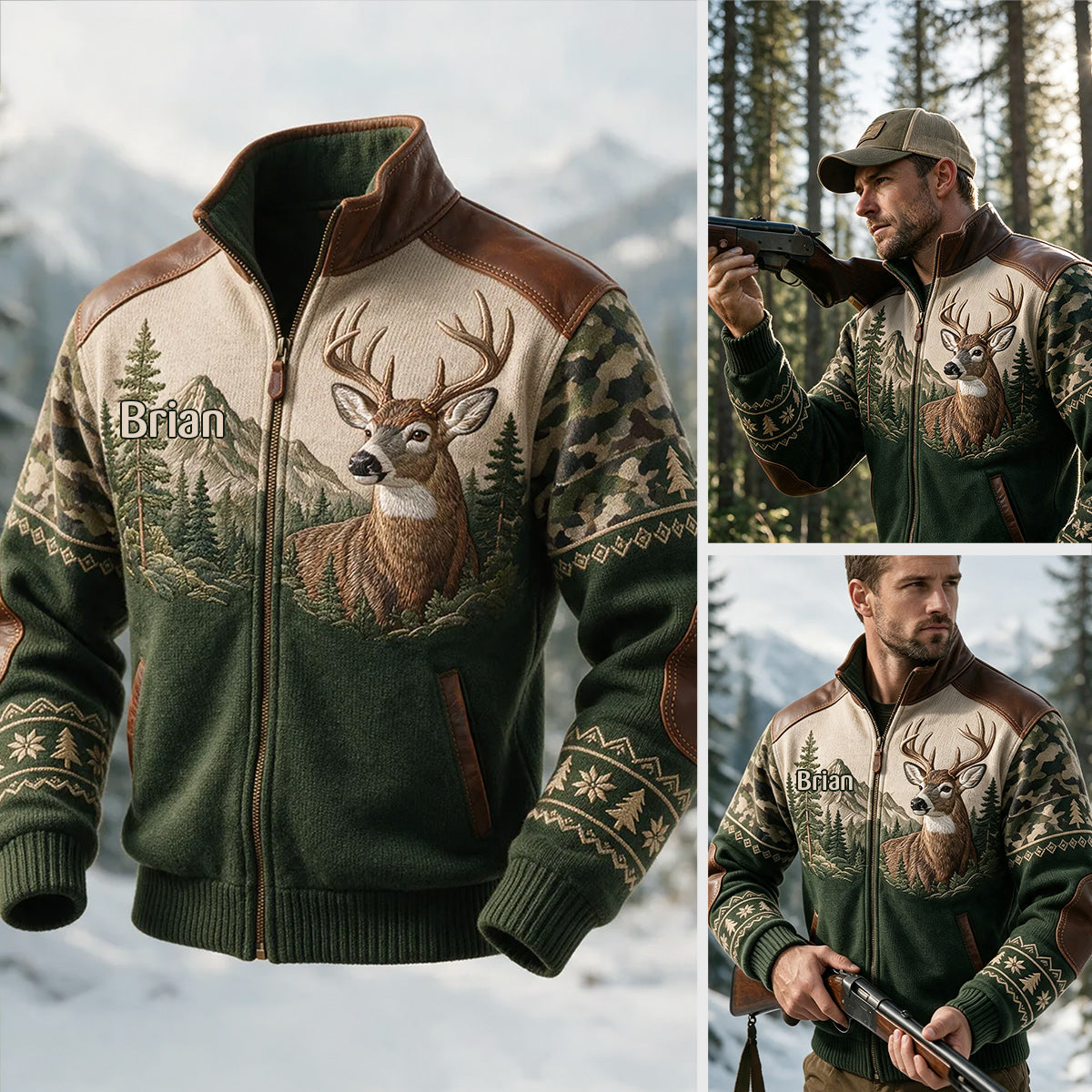 Deer Hunting - Personalized Hunting Zip Jacket
