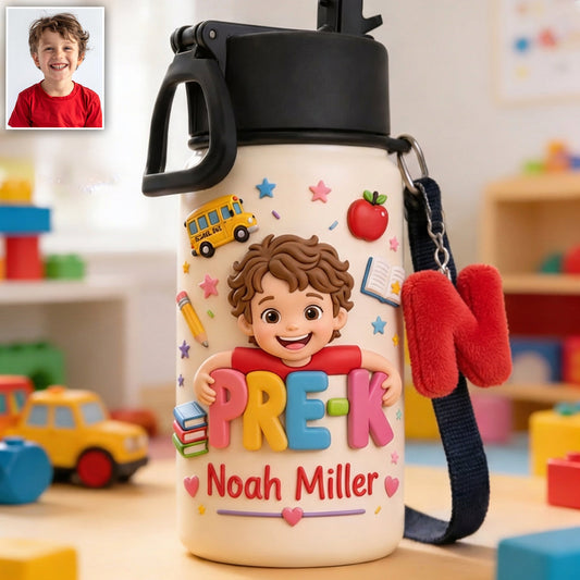 Perfect Back To School Gift - Personalized Kid Bottle With Plush Charm
