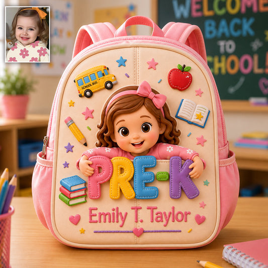 Perfect Back To School Gift For Kids - Personalized Kid Changeable Leather Patch Backpack