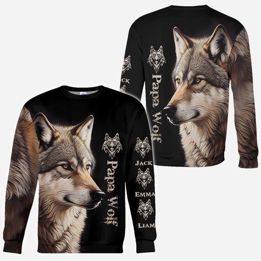 Papa Wolf - Personalized Father All Over Shirt