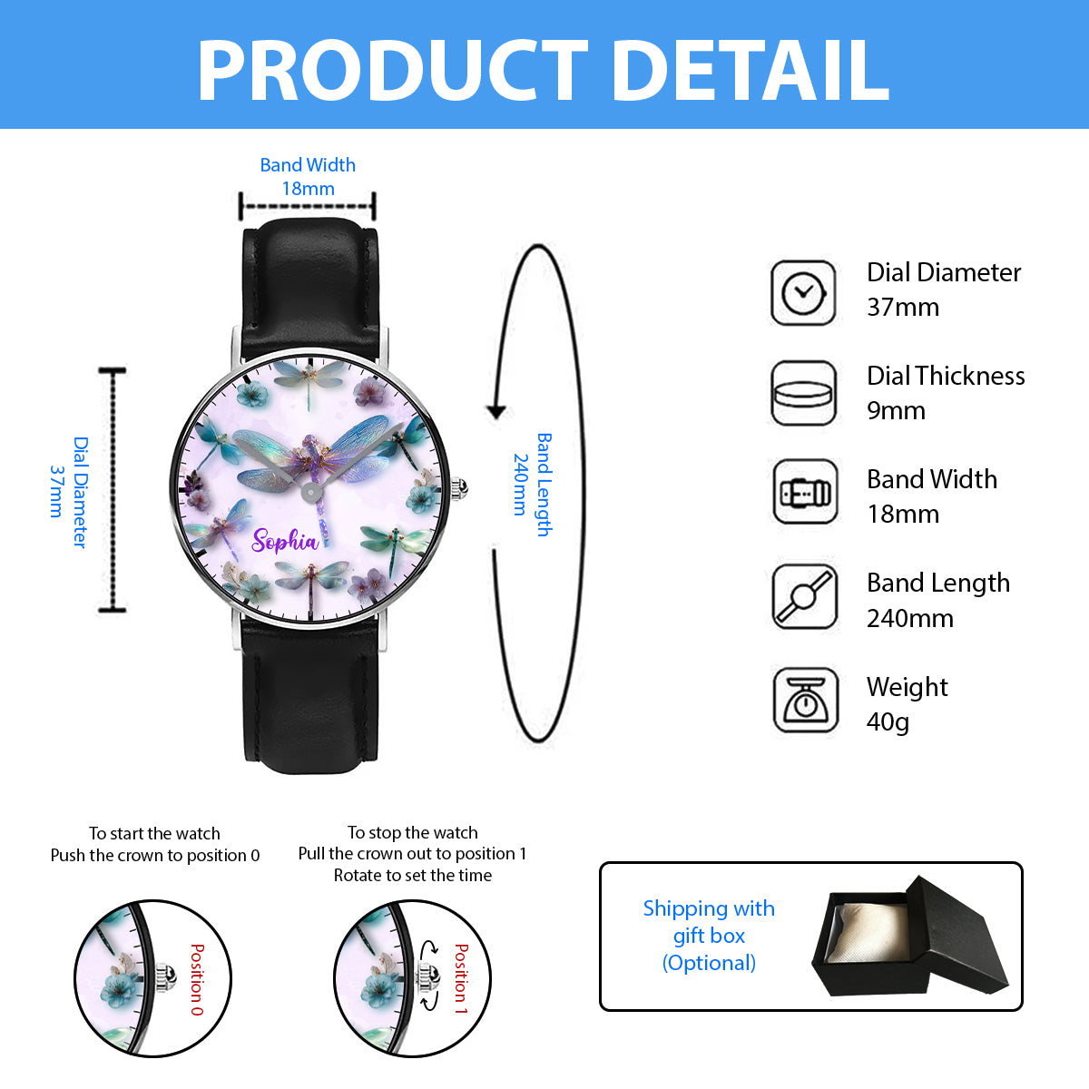 Whispering Wings Dragonflies - Personalized Dragonfly Hand Watch