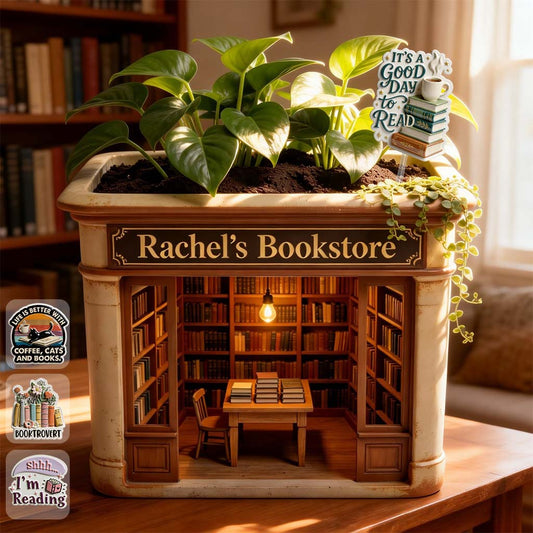 The Book Nook Garden - Personalized Book Acrylic Pot & Stake