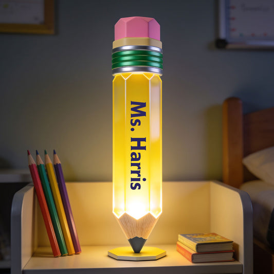 Pencil-Shaped Teacher Gift - Pencil Night Light - Personalized Teacher Acrylic LED Night Light