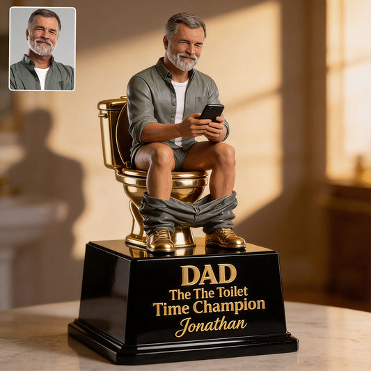 The Golden Toilet Trophy - Personalized Father Custom Shaped Acrylic Plaque