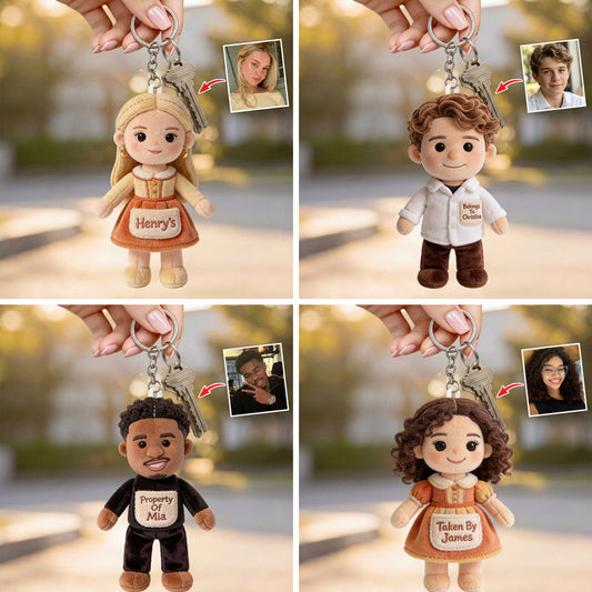 You Belongs To Me - Personalized Couple Plush Keychain