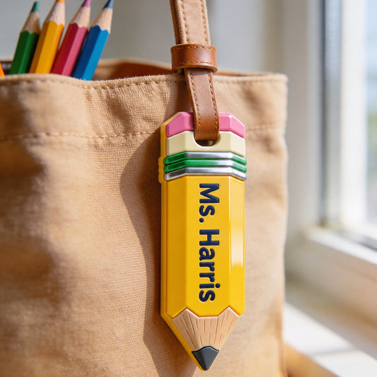Pencil-Shaped Teacher Gift - Pencil Luggage Tag - Personalized Teacher Luggage Tag