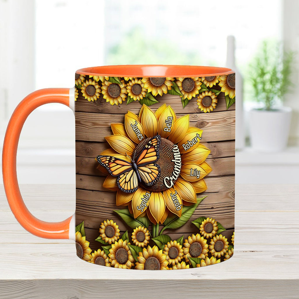 You Are My Sunshine Grandma Mom - Personalized Grandma Accent Mug