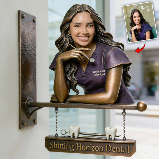 My Dental Clinic - Personalized Dentist Wooden Wall Mount Sign