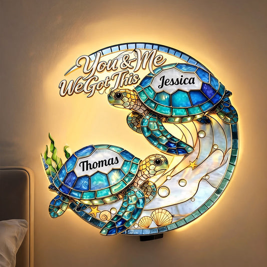 We Got This - Personalized Turtle LED Light Acrylic Sign