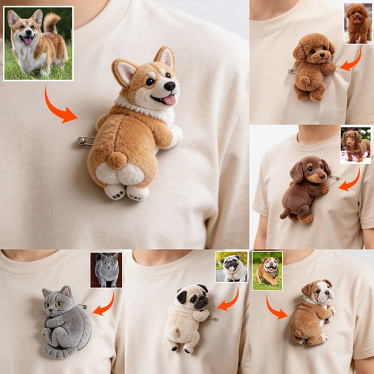 Pet Mom, Pet Lovers Gift - Personalized Dog Plush Brooch