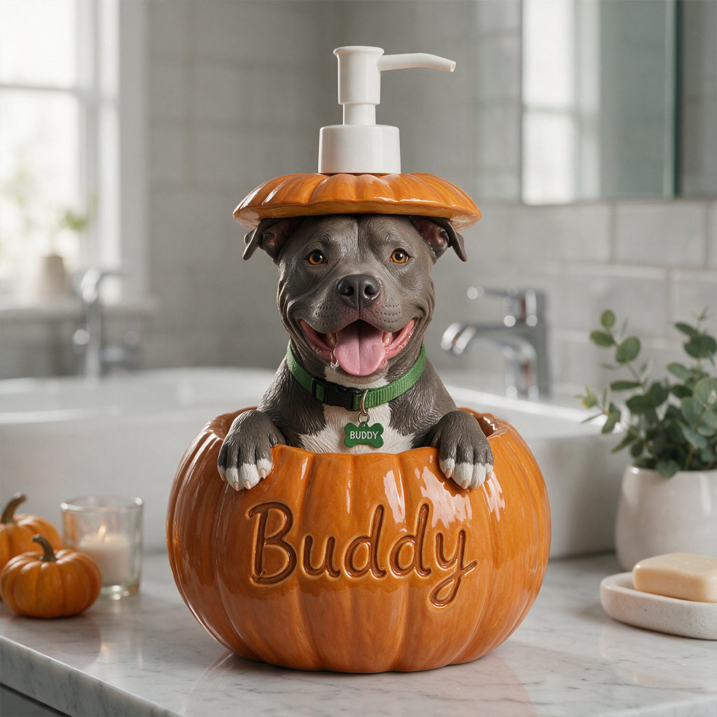 Pumpkin Peek-A-Boo - Personalized Dog Pump Dispenser