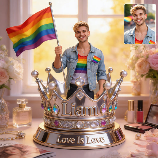 Love Is Love - Personalized LGBT Support Custom Shaped Acrylic Plaque