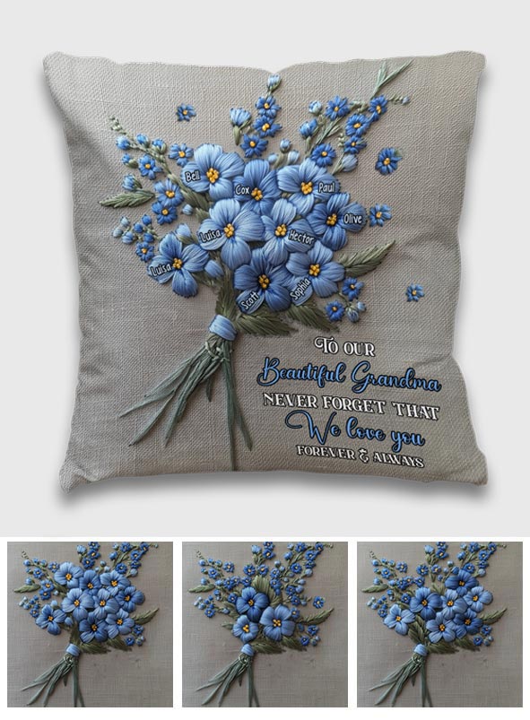 Never Forget I Love You - Personalized Grandma Throw Pillow