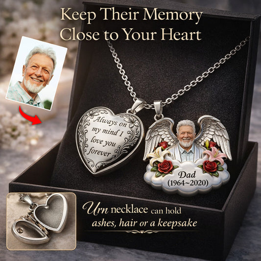 Urn Necklace for Ashes, Cremation Jewelry Necklace, Memorial Gift - Personalized Memorial Urn Pendant Necklace