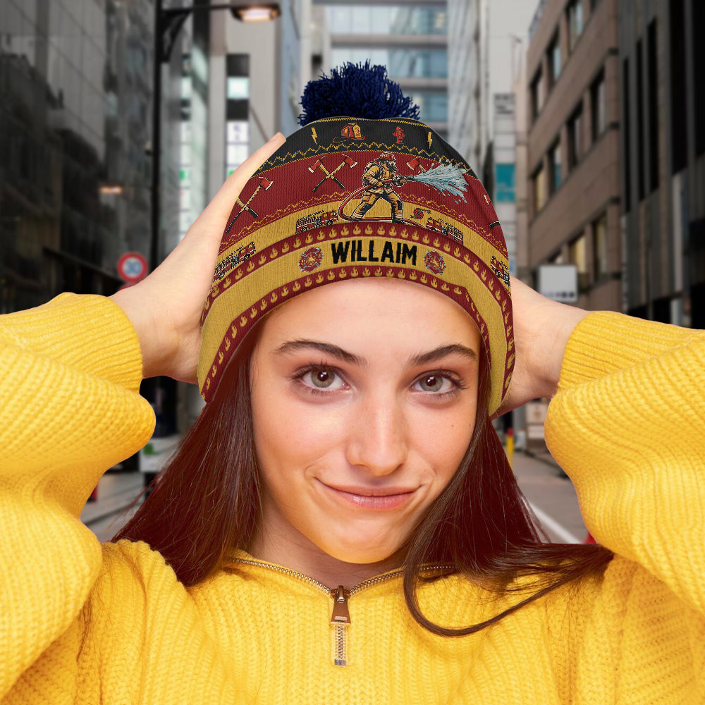 Perfect Gift For Firefighter - Personalized Firefighter Beanie Hat