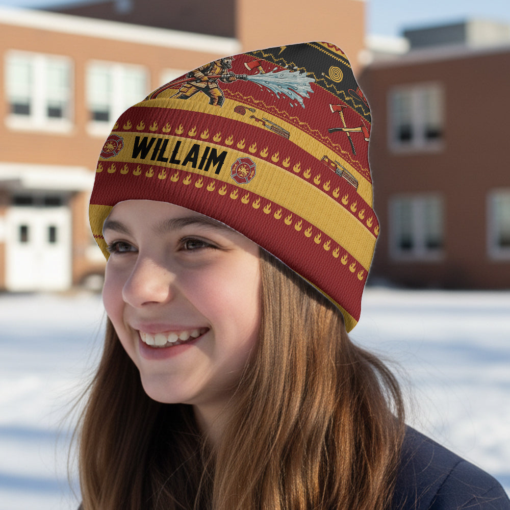 Perfect Gift For Firefighter - Personalized Firefighter Beanie Hat