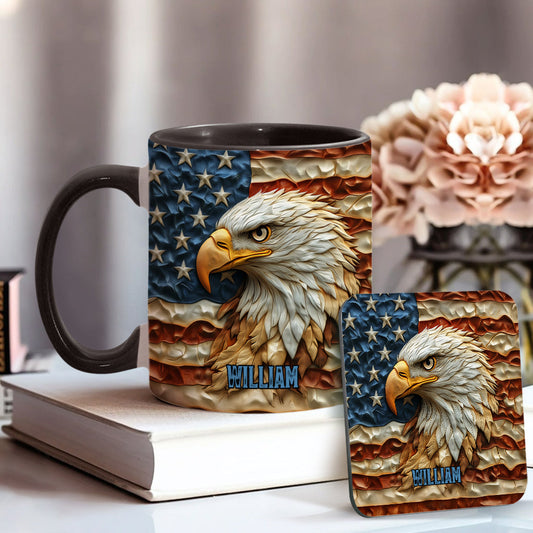 Strong Bald Eagle - Personalized Bald Eagle Accent Mug