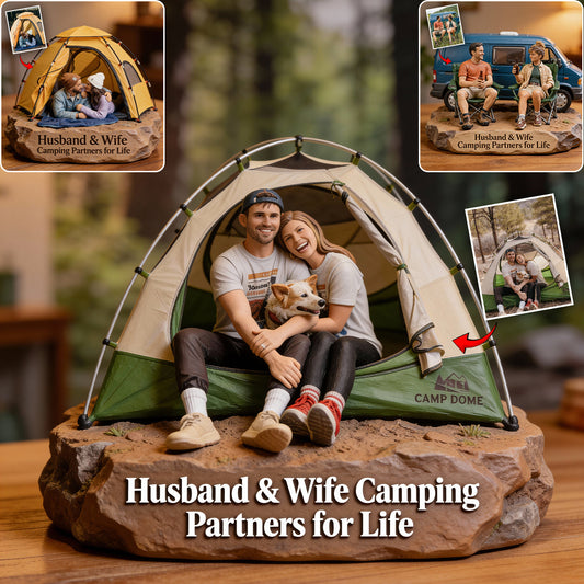 Outdoor Lovers - Personalized Camping Custom Shaped Acrylic Plaque