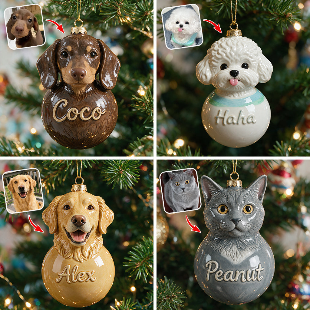 Merry Woofmas - Personalized Dog Premium 3D Ornament