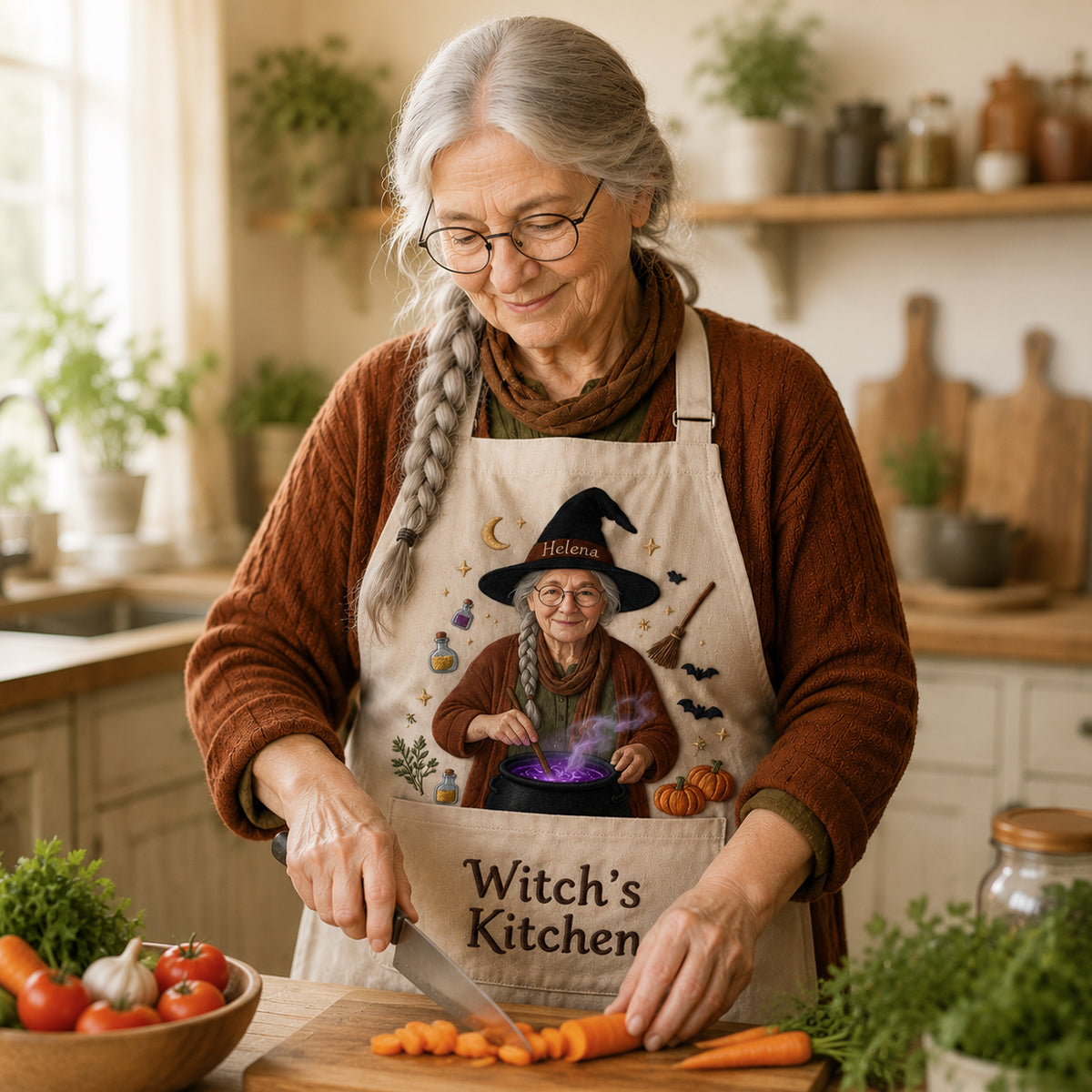 Witch's Kitchen - Personalized Witch Apron With Pockets