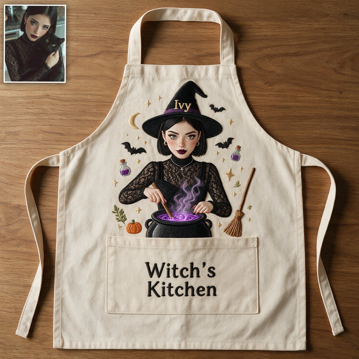 Witch's Kitchen - Personalized Witch Apron With Pockets