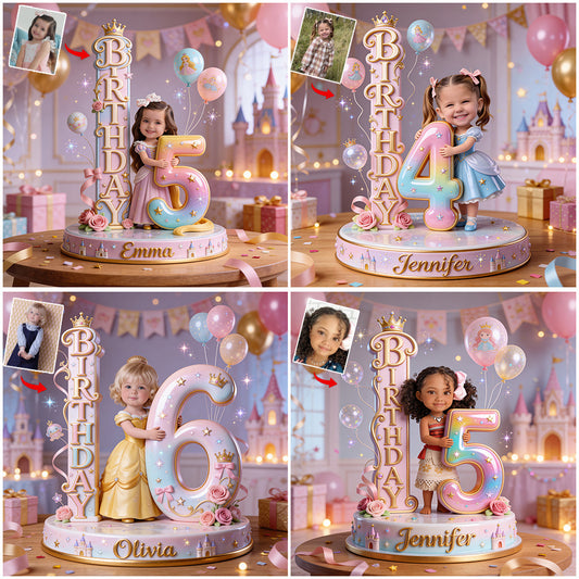 Royal Princess Birthday - Personalized Kid Custom Shaped Acrylic Plaque