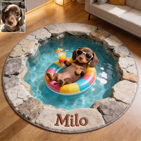 Summer Vibes - Personalized Dog Non-Slip Tufted Rug