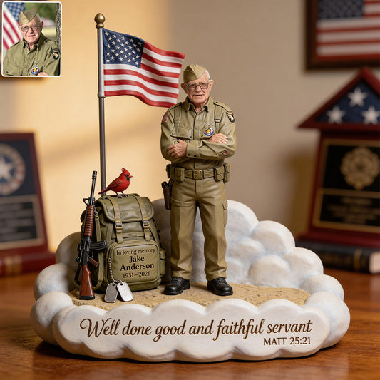 Military Tribute Memorial - Personalized Veteran Custom Shaped Acrylic Plaque