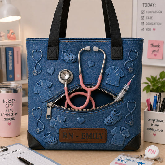 Love My Job - Personalized Nurse Tote Bag