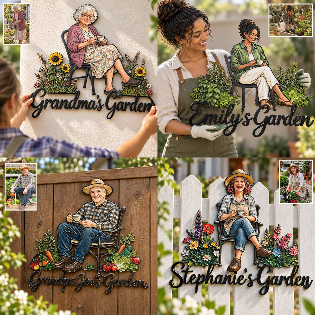 My Happy Place - Personalized Gardening 3D Printed Cut Metal Sign