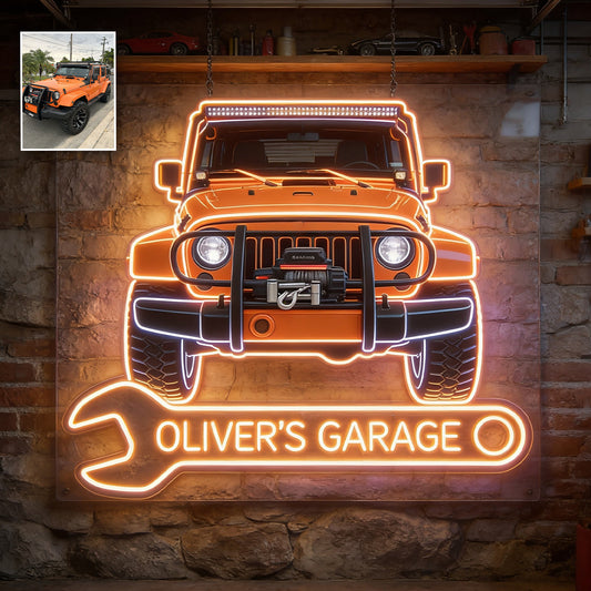 My Garage - Personalized Car Lover LED Light Acrylic Sign