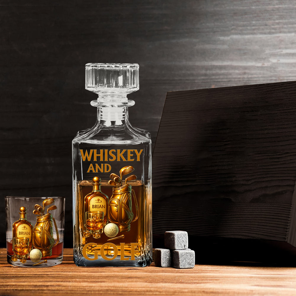 Whiskey & Golf - Personalized Golf Whiskey Glass
