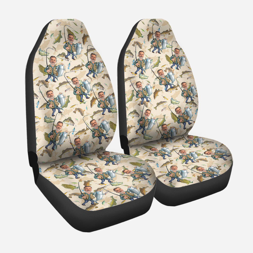 Photo Inserted Funny Fishing - Personalized Fishing Seat Covers
