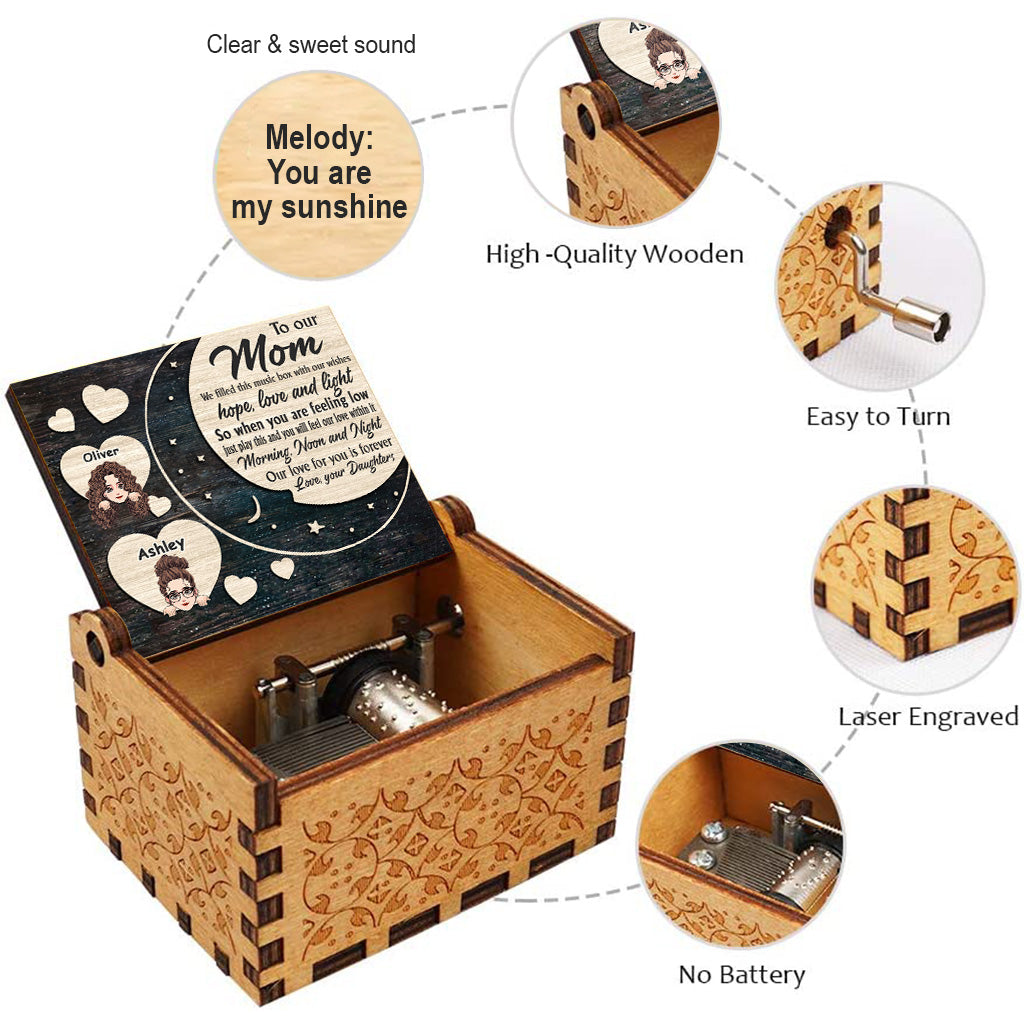 I Filled This Box - Personalized Mother's Day Mother Hand Crank Music Box