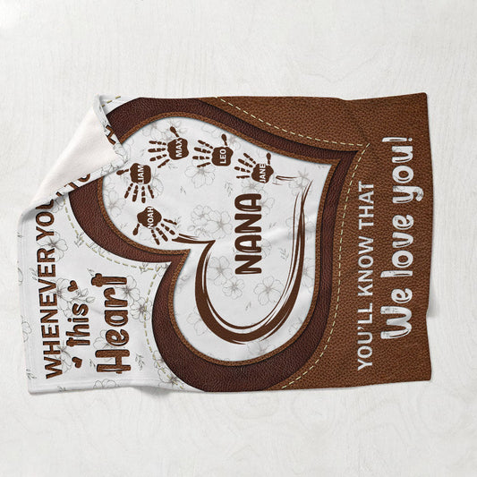 Whenever You Touch This Heart - Personalized Mother's Day Grandma Blanket