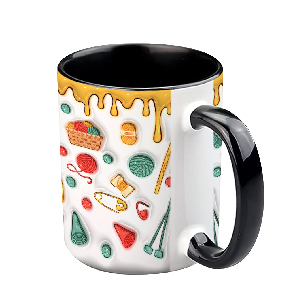 Yes I Do Need All This Yarn - Personalized Knitting Accent Mug