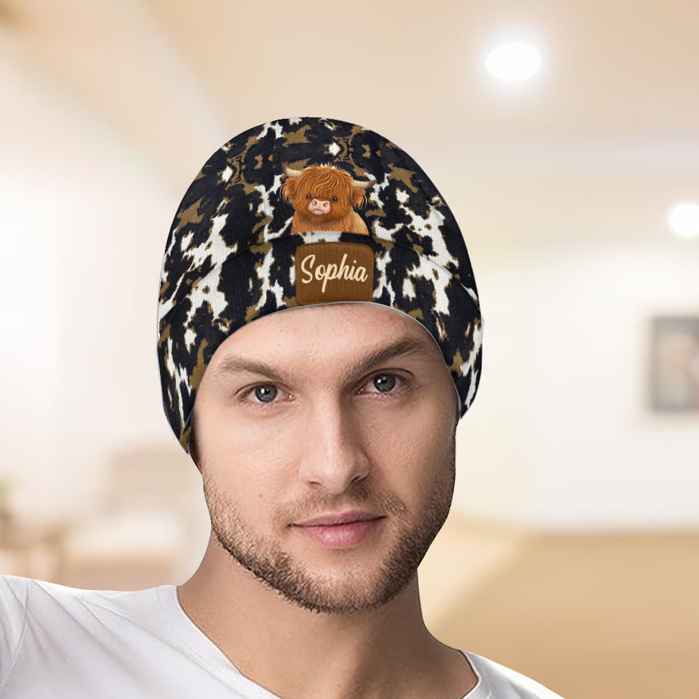 Love Highland Cows - Personalized Beanie Hat