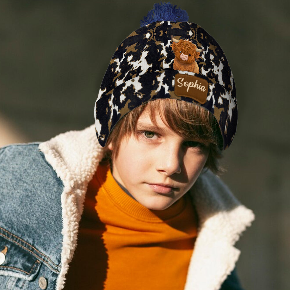 Love Highland Cows - Personalized Beanie Hat