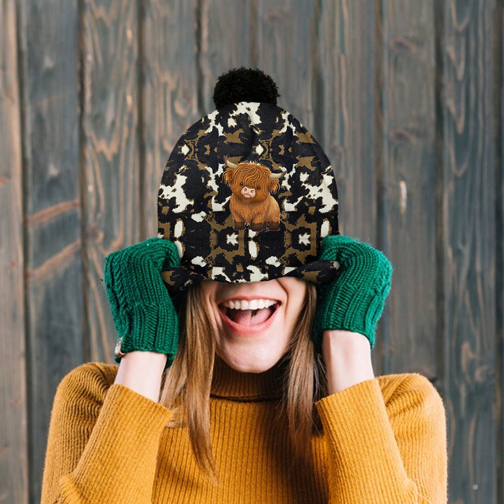 Love Highland Cows - Personalized Beanie Hat