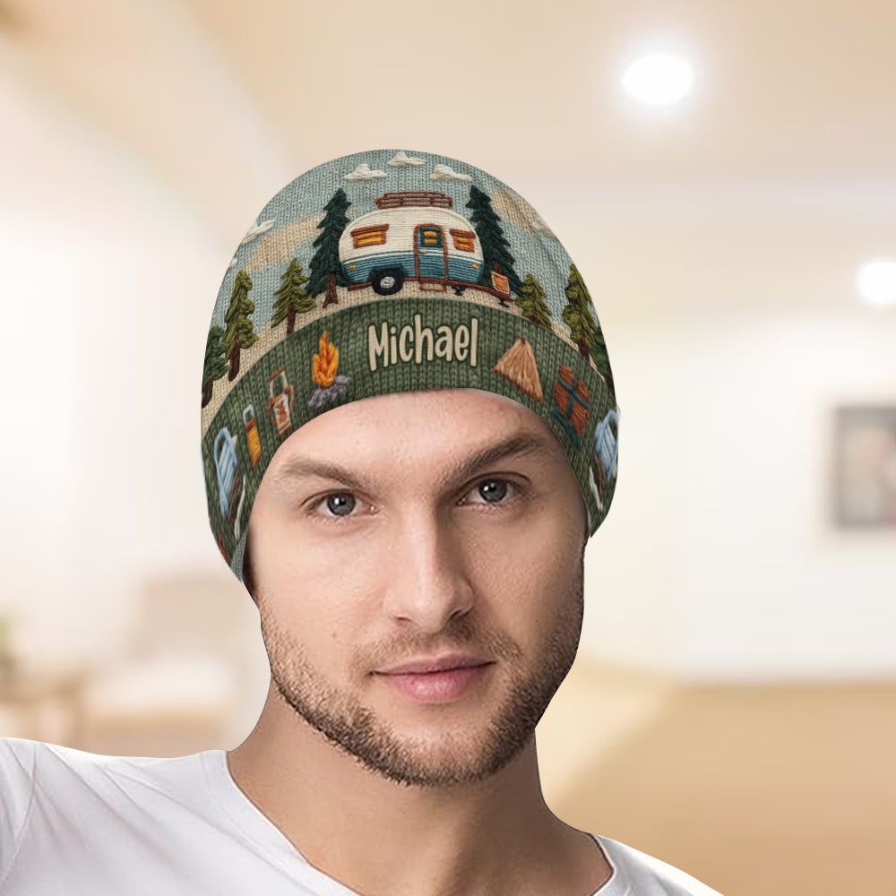 Camping Is My Love - Personalized Camping Beanie Hat