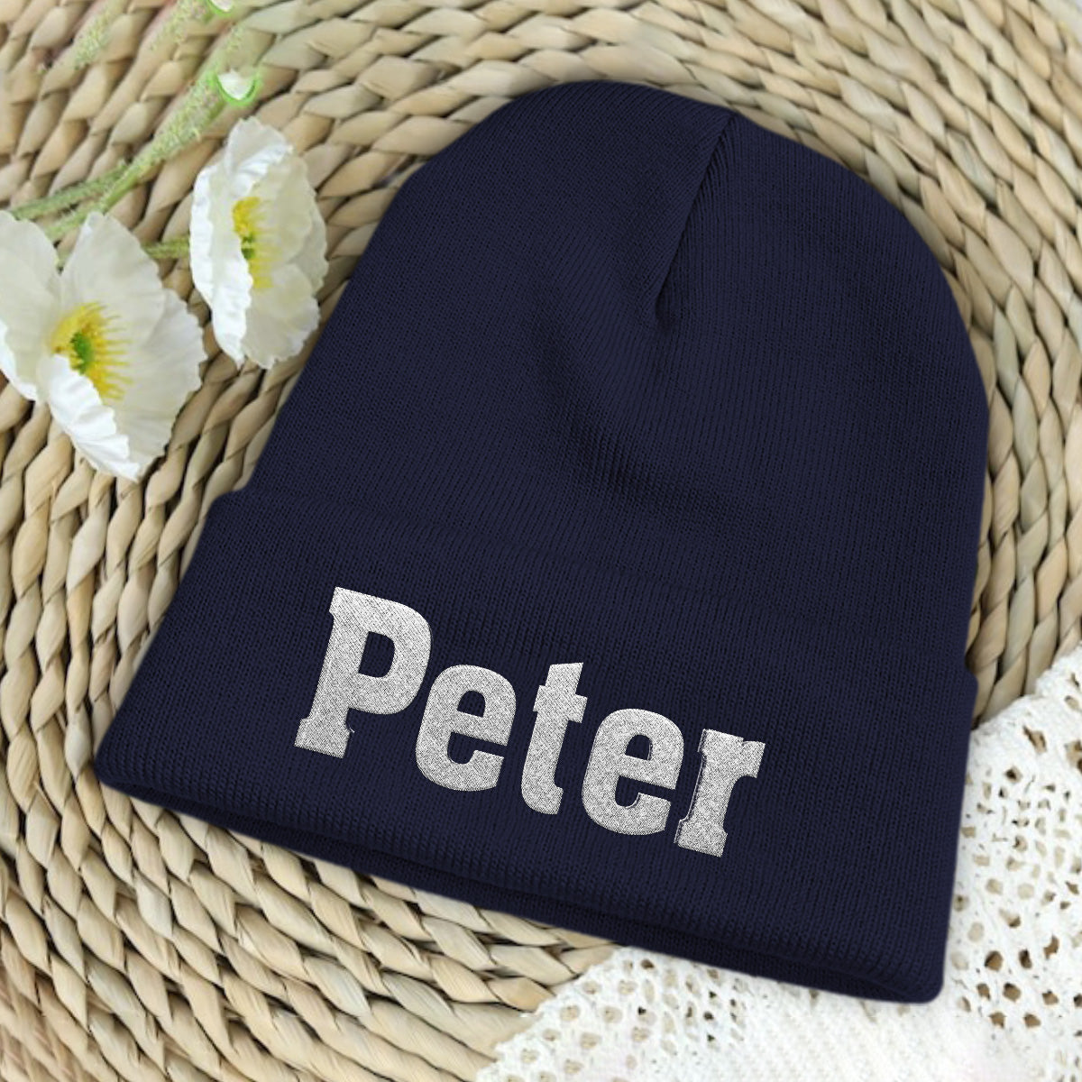 Custom Name - Personalized grandson Embroidered Beanie