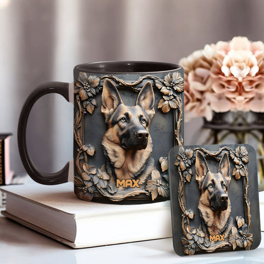 Strong German Shepherd - Personalized Dog Accent Mug