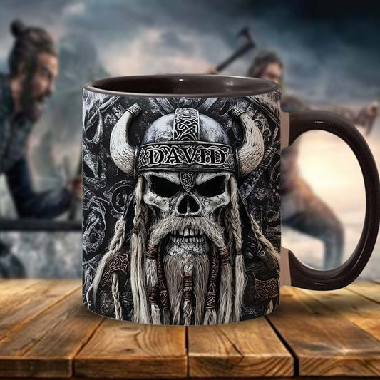 Vikings Skull - Personalized Viking Accent Mug