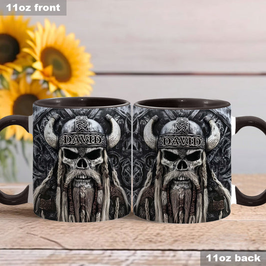 Vikings Skull - Personalized Viking Accent Mug