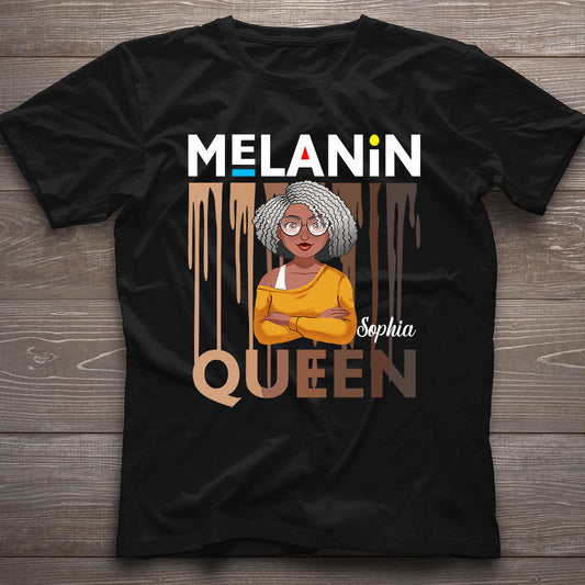 Melanin Queen - Personalized African American T-shirt And Hoodie