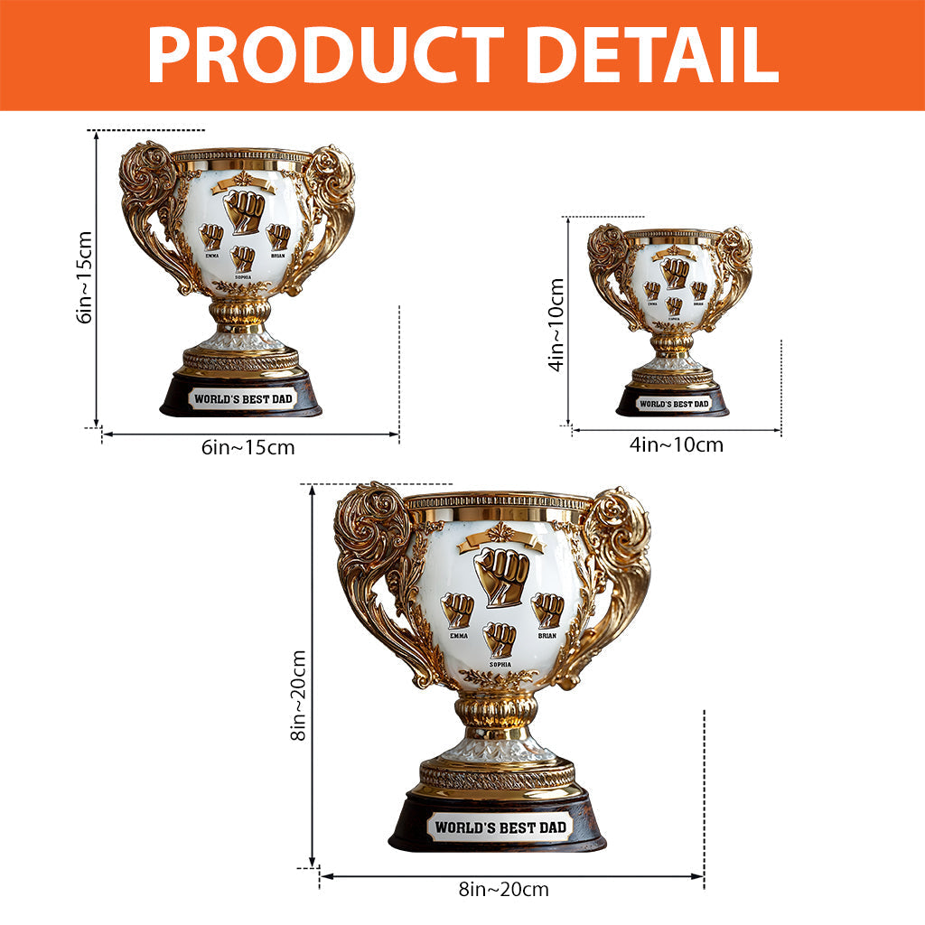 Father Victory Cup Trophy World's Best Dad/ Papa/ Father.... - Personalized Father Custom Shaped Acrylic Plaque