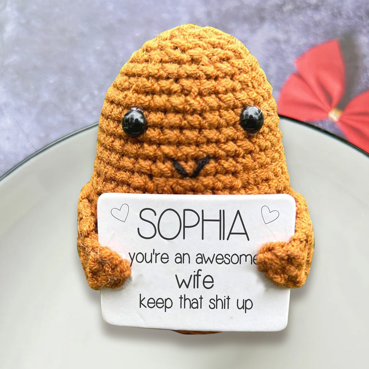 Positive Potato - Personalized Couple Hand Knitted Figurine