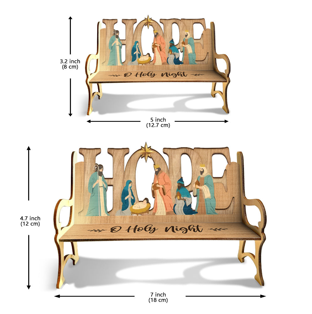 O Holy Night - Christian Wooden Bench